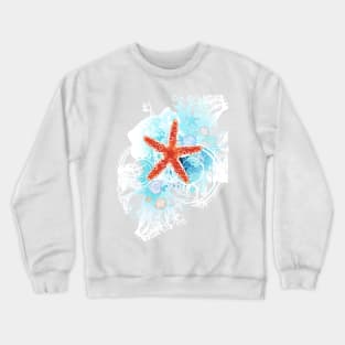 Red Starfish ( Sea Starfishes ) Crewneck Sweatshirt